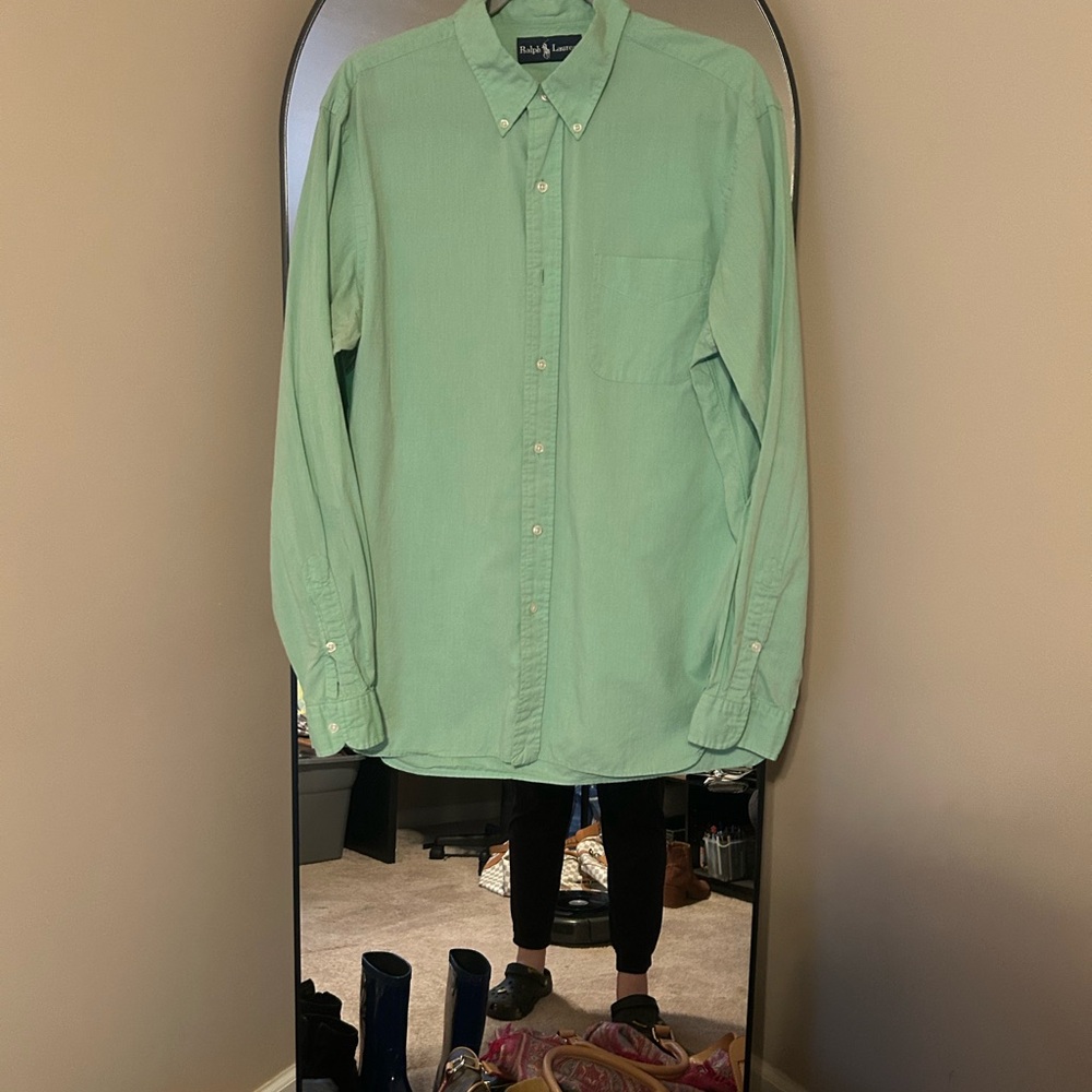 Ralph Lauren Men's Mint Green Button Down Shirt